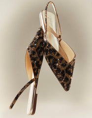 VANCE LEOPARD Slingback Flat