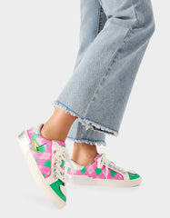 SHERRIE PINK/GREEN MULTI Women's Low-Top Lace-Up Sneaker