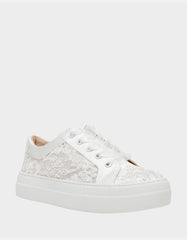 THEAA IVORY Platform Low-Top Lace-Up Sneakers