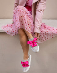 SIDNY RHINESTONES Lace Up Sneakers