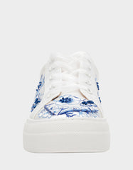 NINO BLUE FLORAL Platform Low-Top Lace-Up Sneakers
