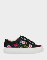 JAYLA BLACK MULTI FLORAL Platform Low-Top Lace-Up Sneaker