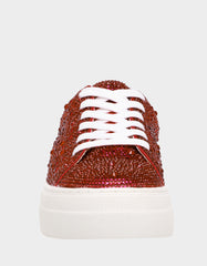 SIDNY RED Rhinestone Sneaker