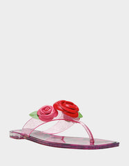TREN01S5 FUSHIA ROSE Jelly Thong Strappy Women's Sandal
