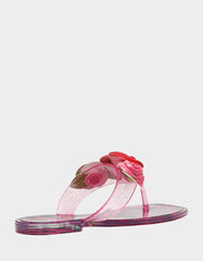 TREN01S5 FUSHIA ROSE Jelly Thong Strappy Women's Sandal