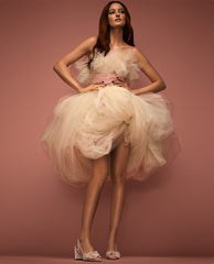 PETRA IVORY Slingback Floral Mesh Block Heel