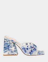 ROO BLUE FLORAL Slip-On Heel