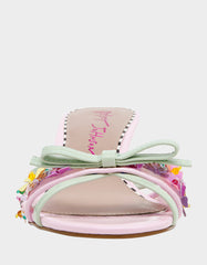 SHIRLEY Pink Multi Women's Kitten Heel Mule Heel