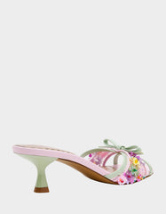 SHIRLEY Pink Multi Women's Kitten Heel Mule Heel