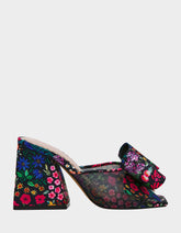 JORDN DITSY FLORAL Square-Toe Mule Block Heel