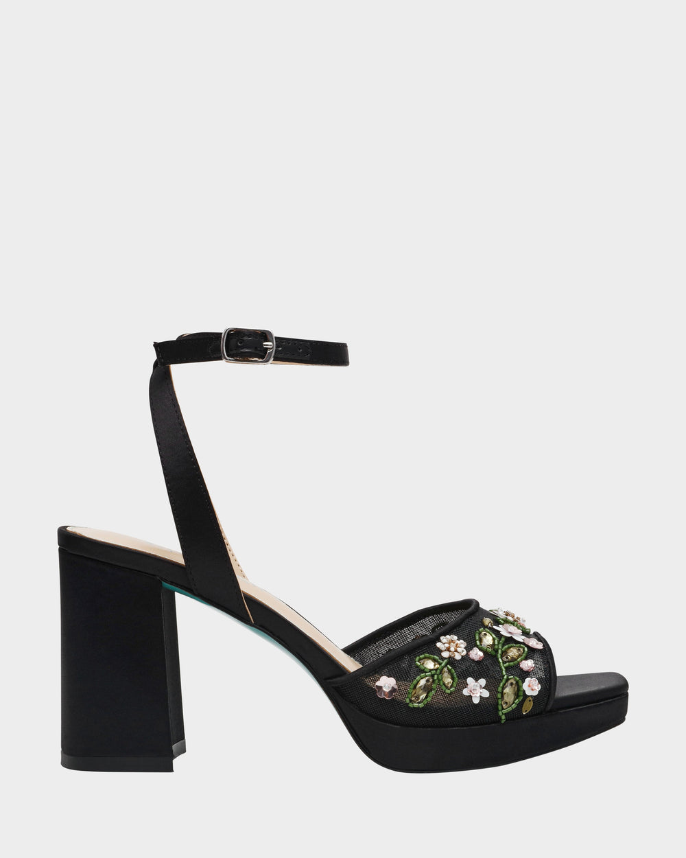 KIRRA BLACK Platform Strappy Square-Toe Block Heel
