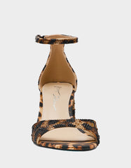 KAMI LEOPARD Block Heel Open Toe Women's Heel