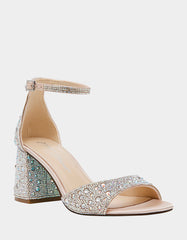 KAMI RHINESTONE Block Heel Open Toe Women's Heel