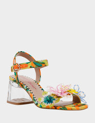 CINTHIA YELLOW MULTI Strappy Block Heel