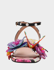 MARANDA BLACK MULTI Women's Block Floral Low Heel