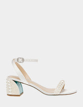 TINA IVORY Pearl Block Heel Sandal