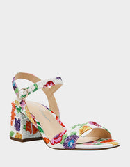 TAMY BRIGHT MULTI Women's Floral Block Heel Sandal