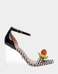 HARLEN BLACK MULTI Gingham Sandal
