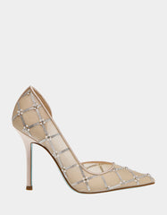 CRUZE NUDE Pointed Toe Mesh Heel