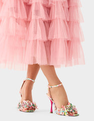 HILLEY NATURAL FLORAL MULTI Women's Floral High Heel Stiletto Sandal