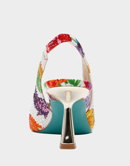 CLARK BRIGHT MULTI Women's Rhinestone Floral Heel