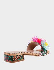 BRICE BLACK MULTI Floral Slide Sandal
