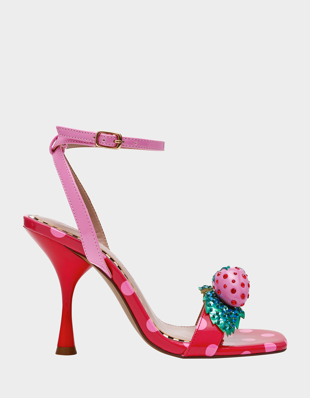 ADDISON Red/Pink Multi Women's Strappy Square-Toe Heel