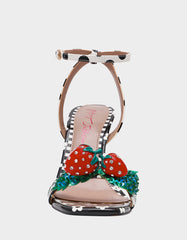 ADDISON Black/White Multi Women's Strappy Square-Toe Heel