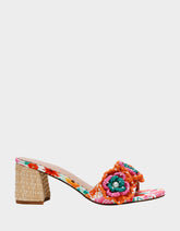 DIETRICH WHITE MULTI Square-Toe Mule Heel