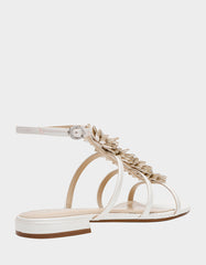JOYCE IVORY Women's Strappy Rhinestone Embellished Sandal