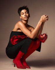 CLARK RED Slingback Kitten Heels