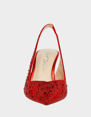 CLARK RED Slingback Kitten Heels