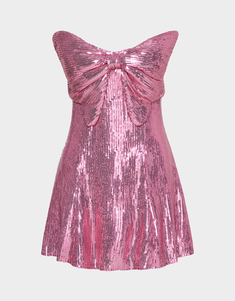 SEQUIN BOW DRESS PINK SEQUIN Women's Mini Pink Sequin Dress