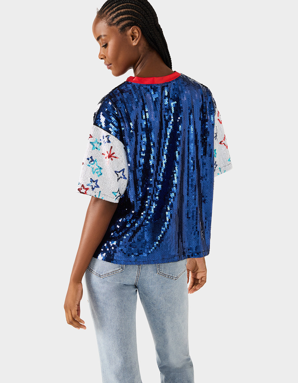 USA JERSEY BLUE Women's Red White and Blue USA Sequin Jersey