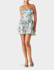 FLUTTER BLOOM DRESS MULTI Women's Flowy Mini Dress with Floral Pattern