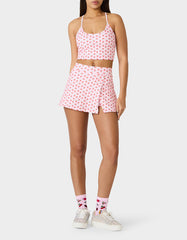 CHERRY GINGHAM SET PINK MULTI Women's Pink Cherry Gingham Activewear Tank Top