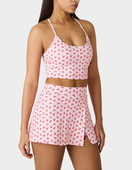 CHERRY GINGHAM SET PINK MULTI Women's Pink Cherry Gingham Activewear Tank Top