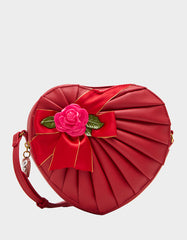 KITSCH RETRO ROMEO RED Women's Valentine's Day Heart Crossbody Handbag