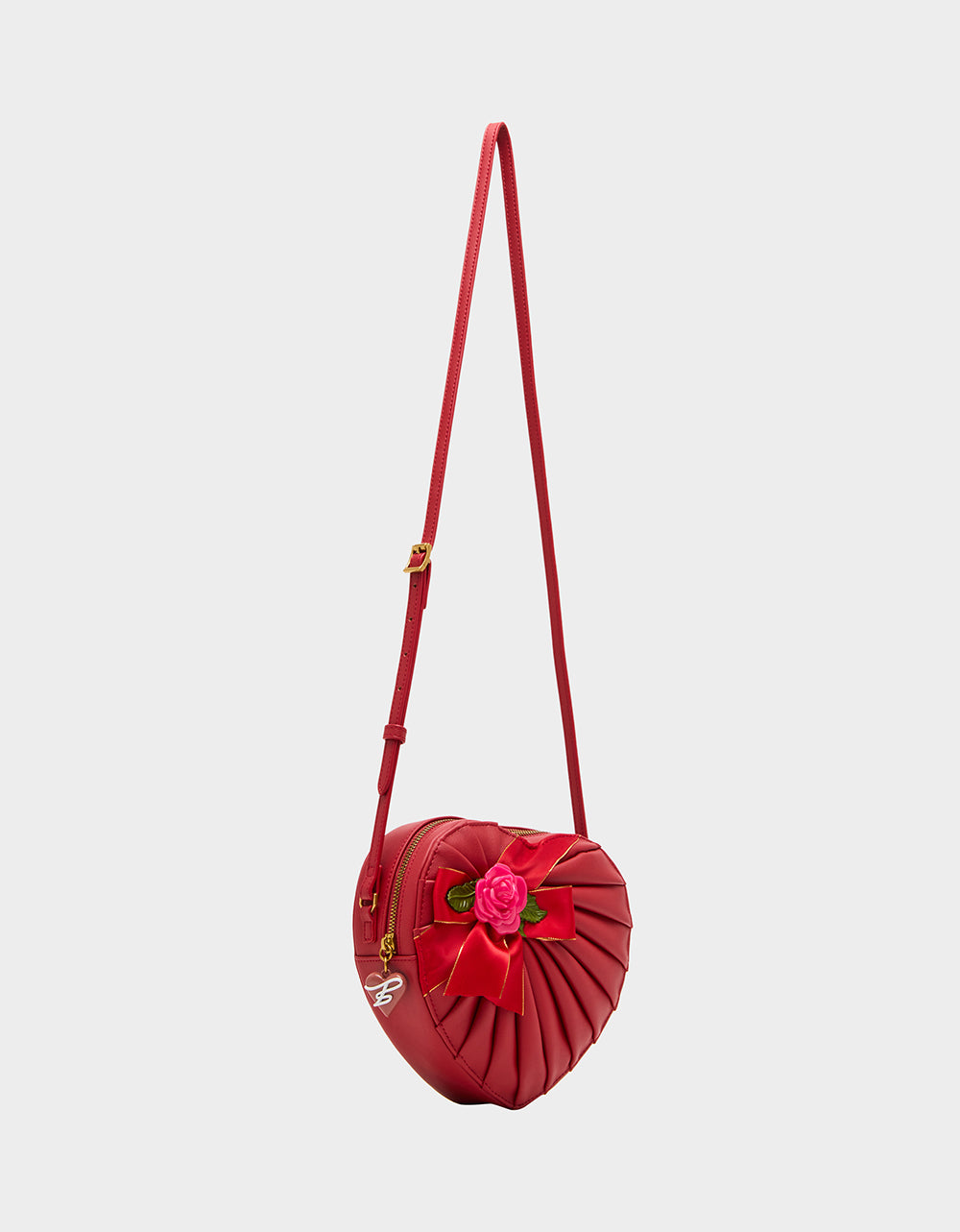 KITSCH RETRO ROMEO RED Women's Valentine's Day Heart Crossbody Handbag