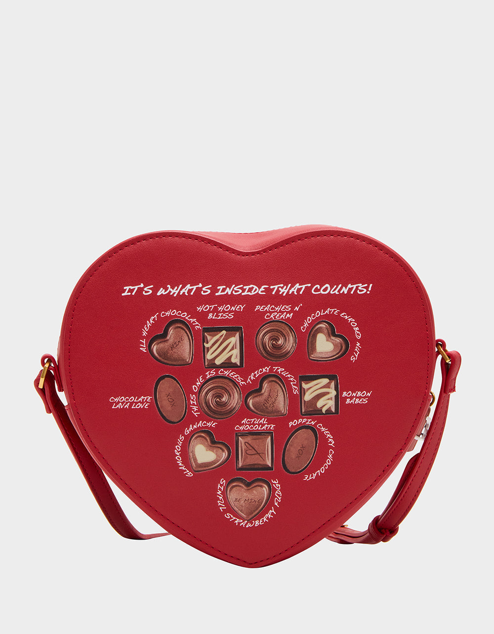 KITSCH RETRO ROMEO RED Women's Valentine's Day Heart Crossbody Handbag