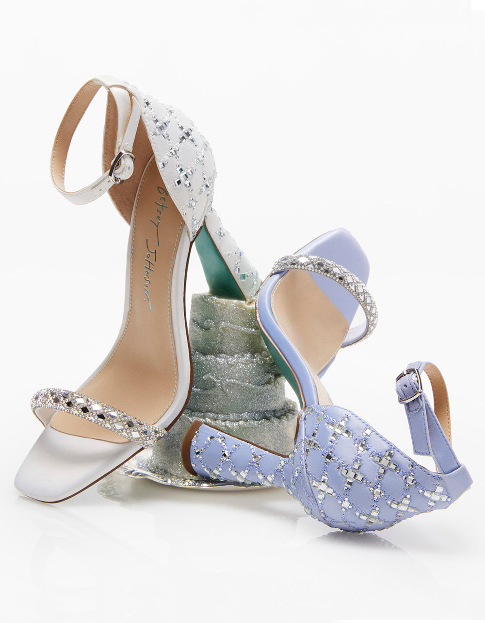DEAN LILAC Rhinestone Heels