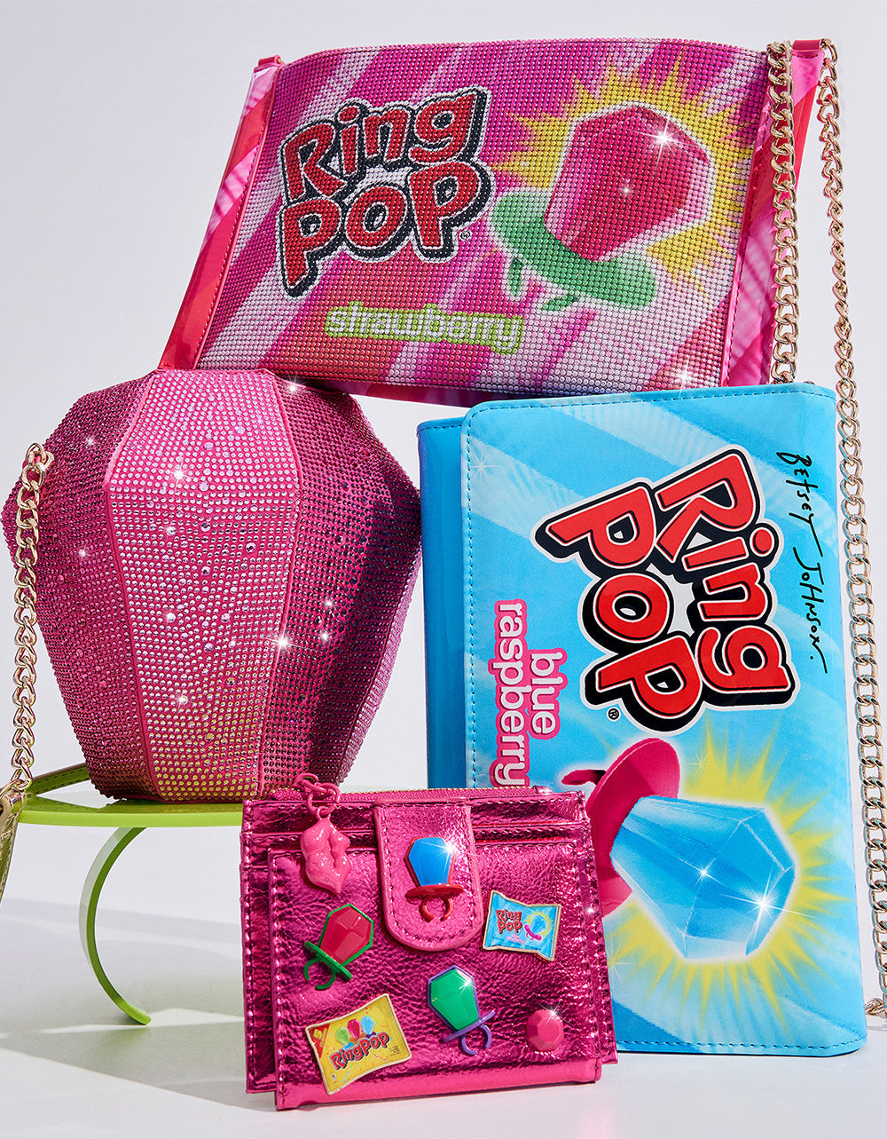 RING POP® PARTY POUCH PINK Women's Clutch Chain Strap Crossbody Handbag