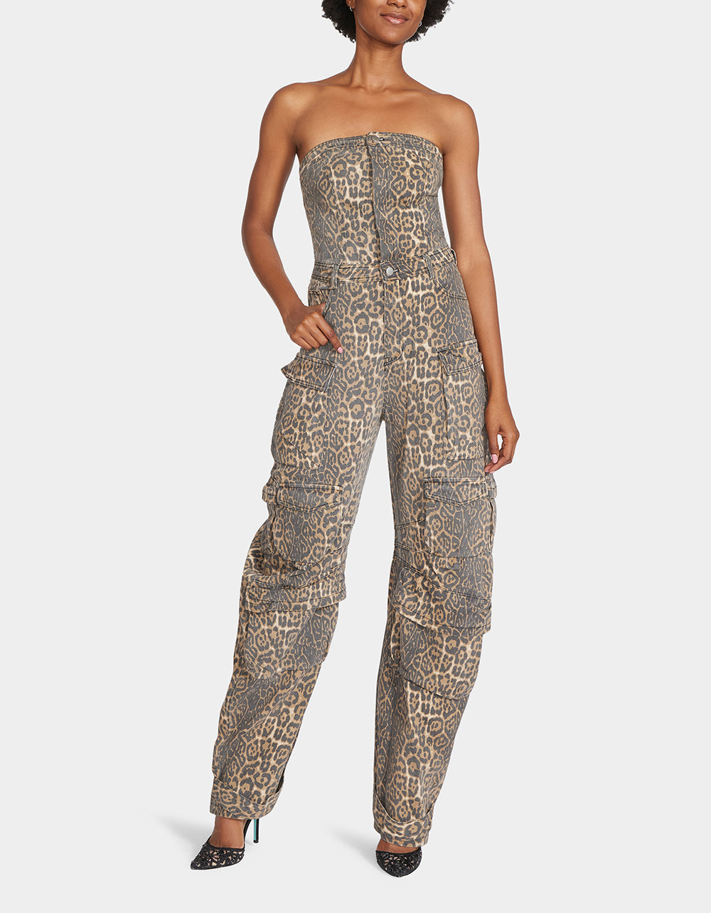 CARGO JUMPSUIT LEOPARD