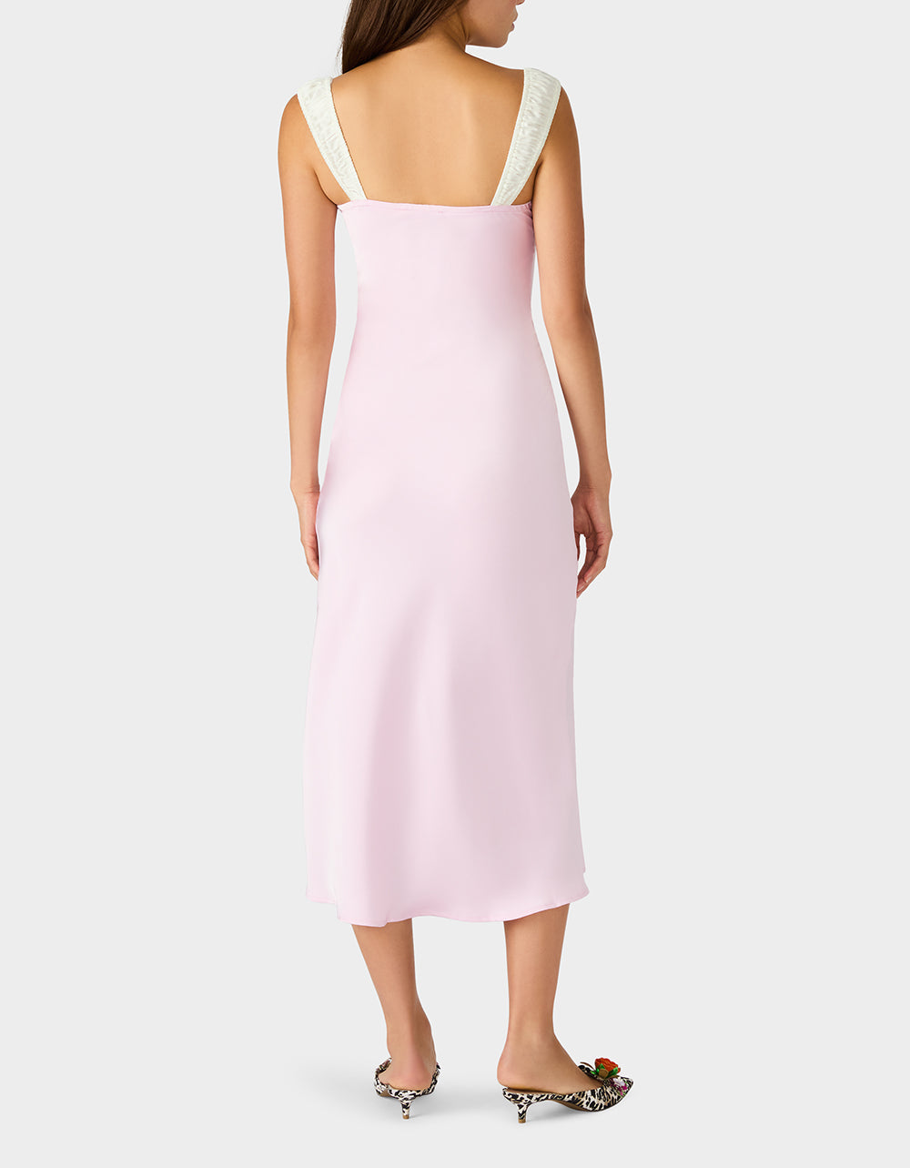 SWEET DAYDREAM DRESS PETAL Women's Pink Midi Dress with Bow