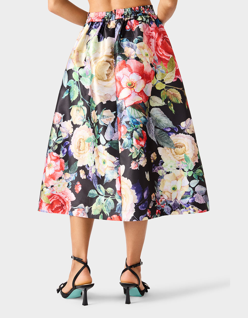 BOTANQUE SKIRT BLACK Women's Floral Midi Skirt