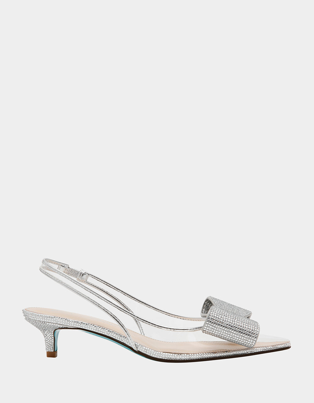 ALLI SILVER Slingback Kitten Heel
