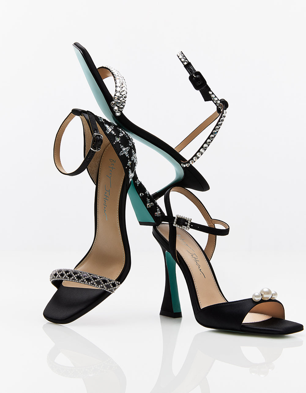 STONE BLACK Bridal Heels