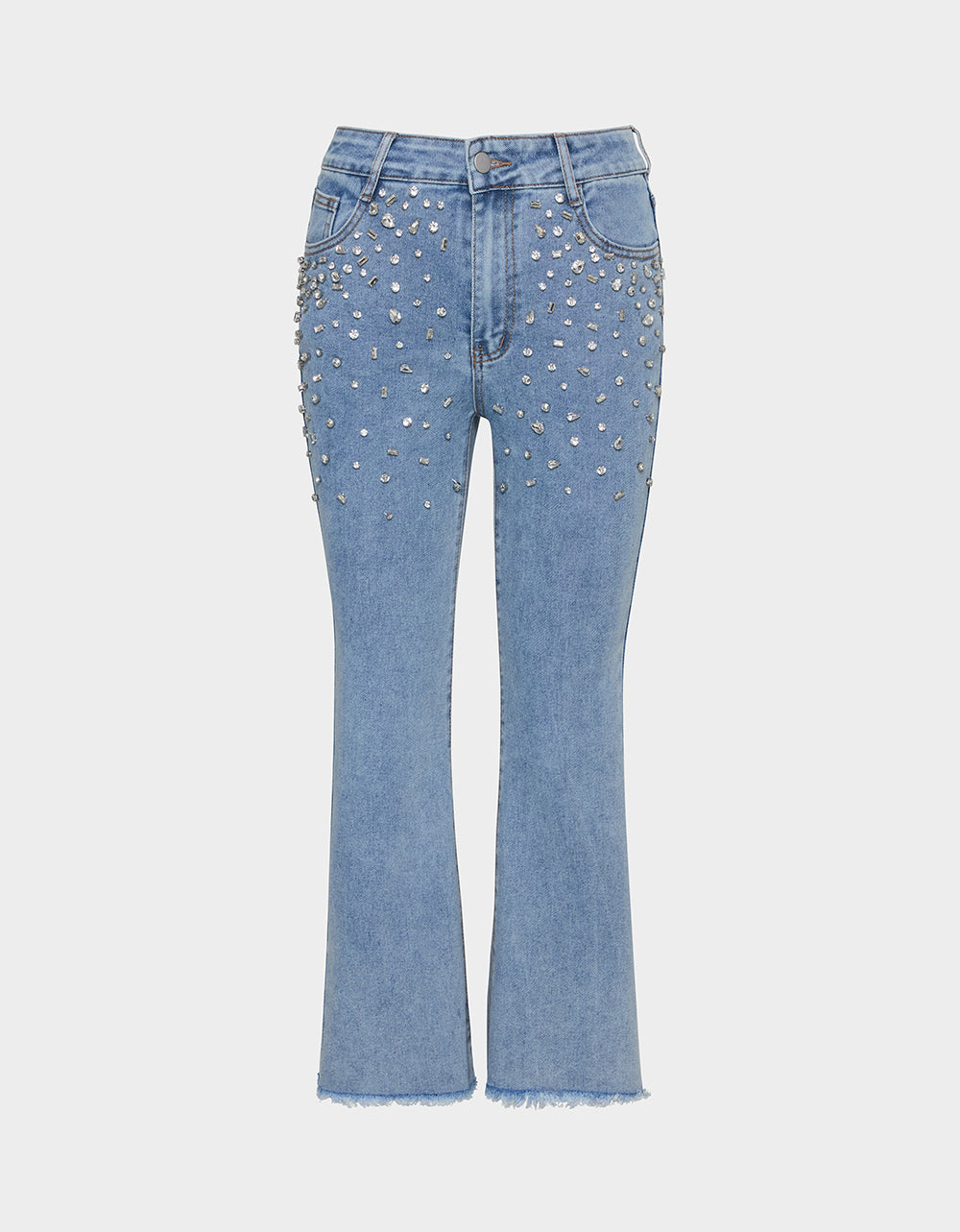 JEWELED JEANS Women's Rhinestone Embellished Denim Jeans