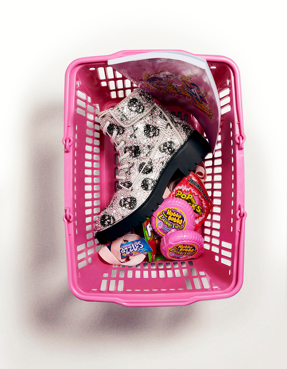 HUDSN Rhinestone Skull Print Booties