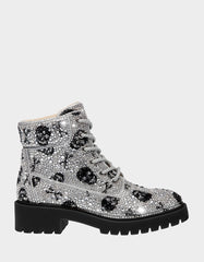 HUDSN Rhinestone Skull Print Booties